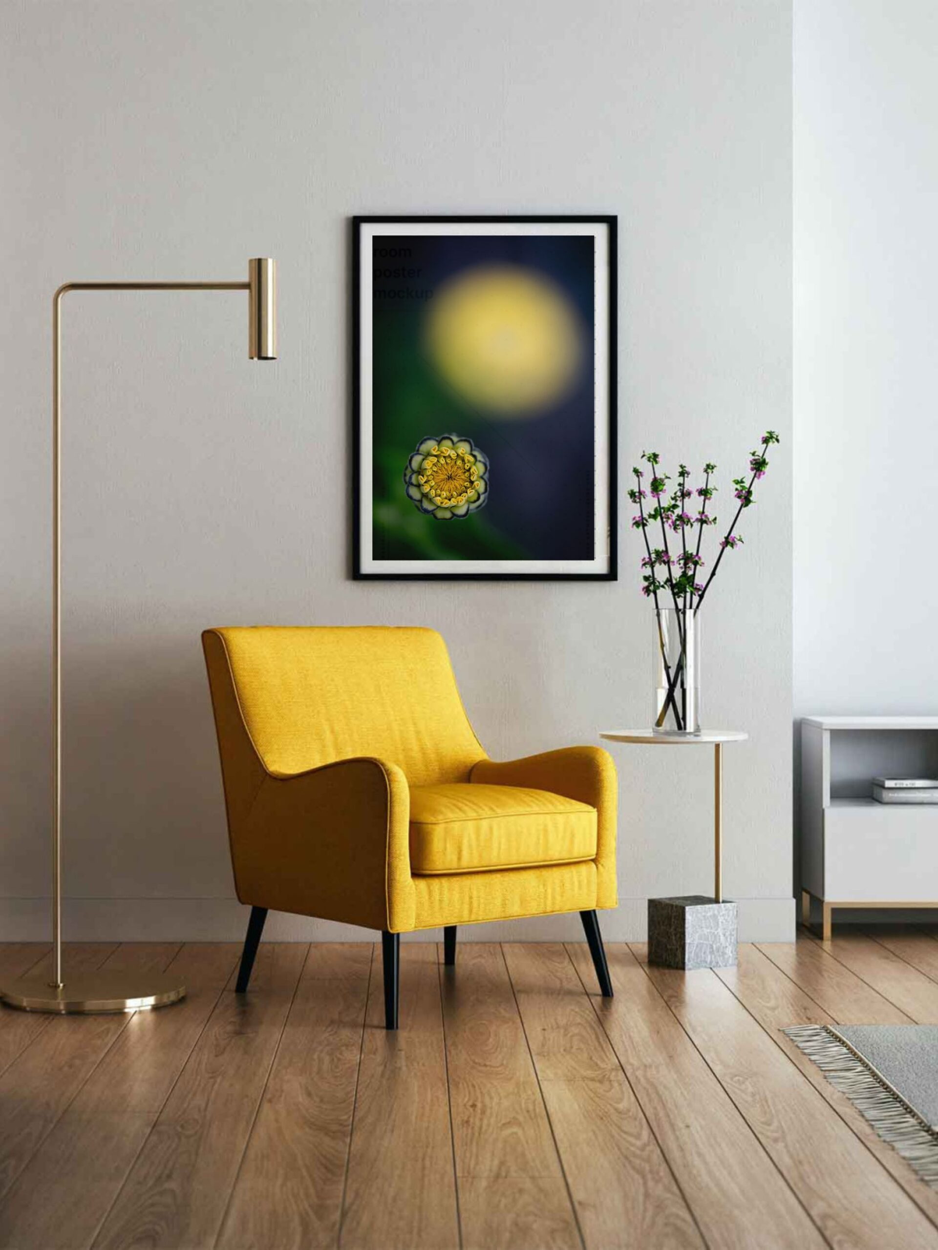 Zestaw 2 odbitek fotograficznych z suszonymi kwiatami w delikatnych odcieniach brązu i beżu, zapewniających uspokajający, inspirowany naturą wygląd.