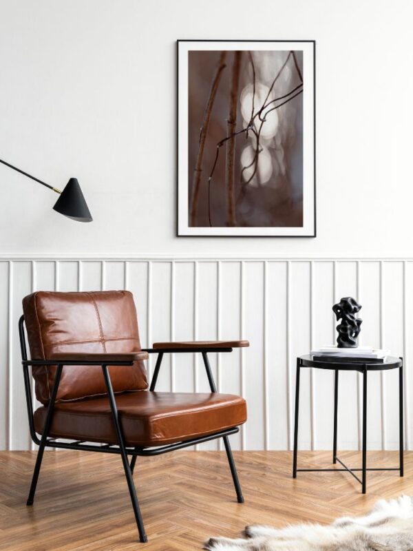 Fine Art Photography - Joanna Musiał-Janicka, musialjanicka.art (4) Brown Whispers of Hope - macrophotography art of twisted branches, Joanna Musiał-Janicka, presentation in living room