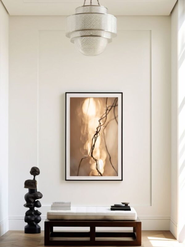 Framed Canvas Print -Gold Light of Hope Joanna Musiał-Janicka musialjanicka.art Close-up of premium canvas texture and wooden frame – Gold Light of Hope by Joanna Musiał-Janicka